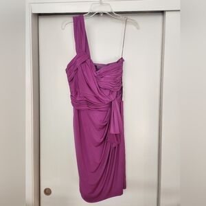 NWT Aidan Mattox Pleated One Shoulder Dress